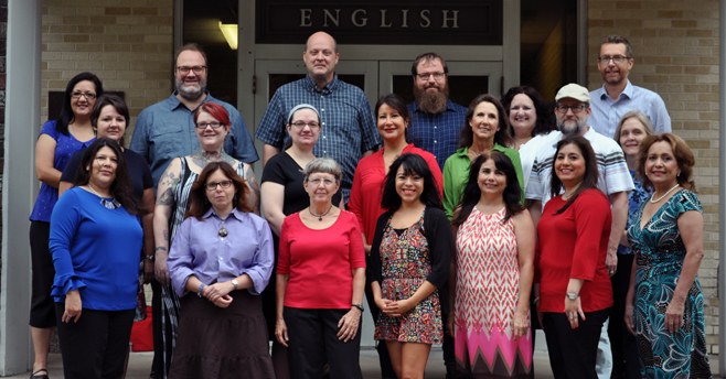 English faculty members pose for a photo in 2015.